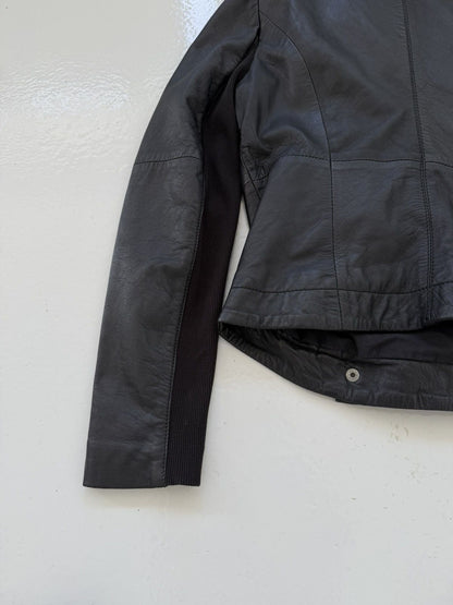 Vintage Saint Tropez asymmetrical leather jacket