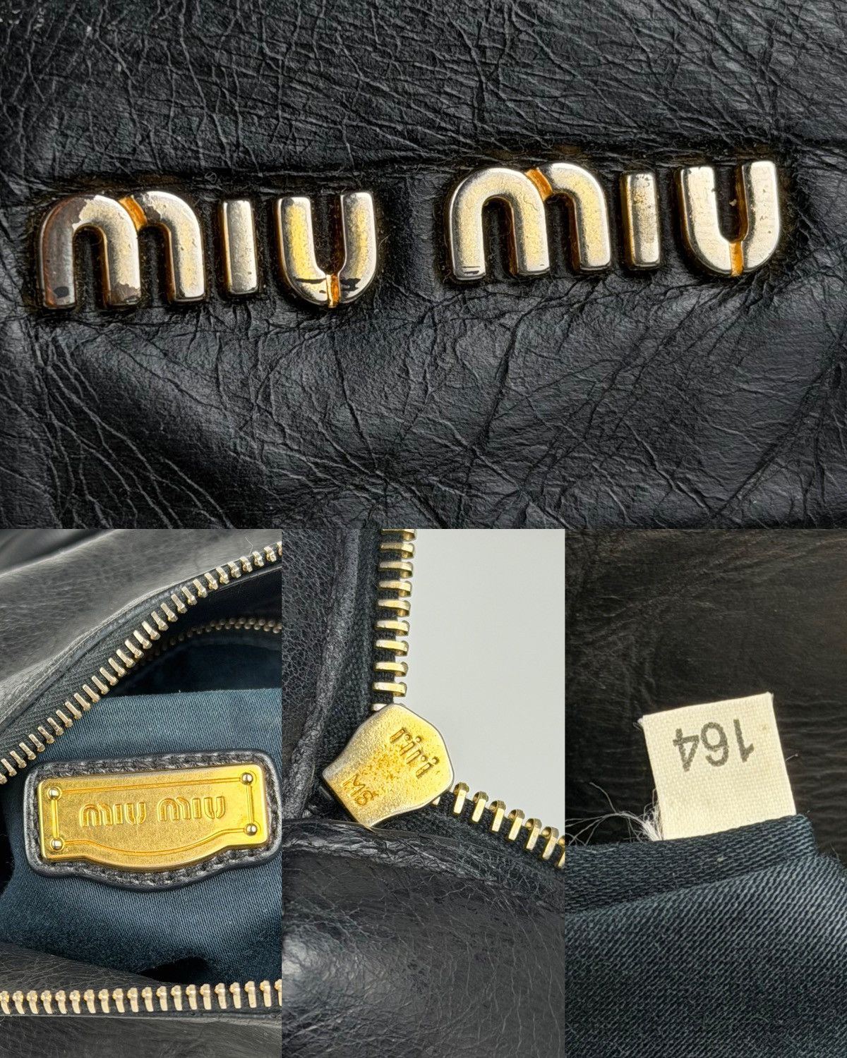 Miu miu vitello bow bag in black