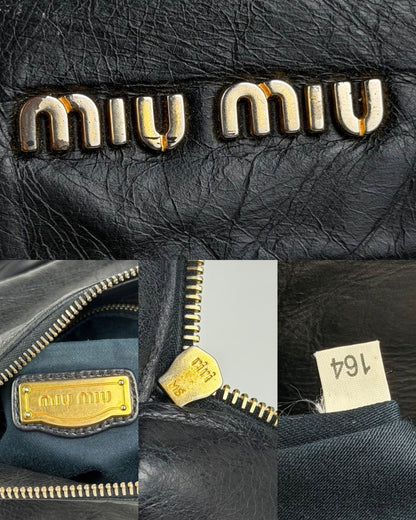 Miu miu vitello bow bag in black