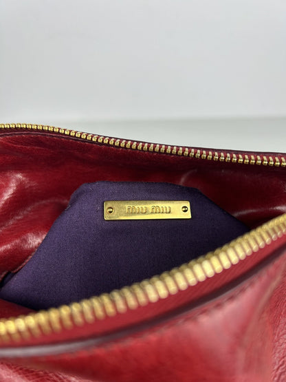 Miu miu vitello small bow bag in red