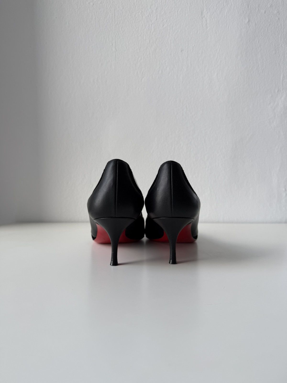 Christian Louboutin eklectica 55 mixed leather kitten heels