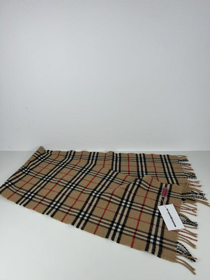Vintage Burberry nova check merino wool and cashmere scarf
