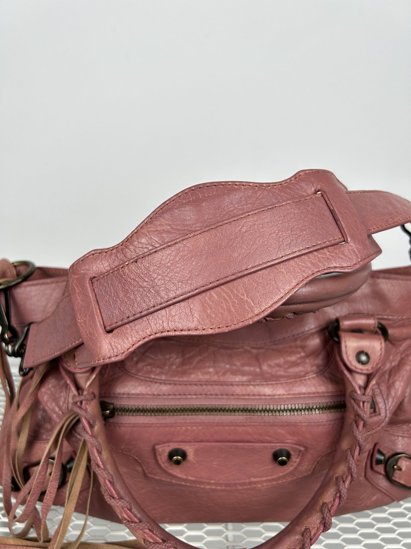 Balenciaga first bag in dusty pink