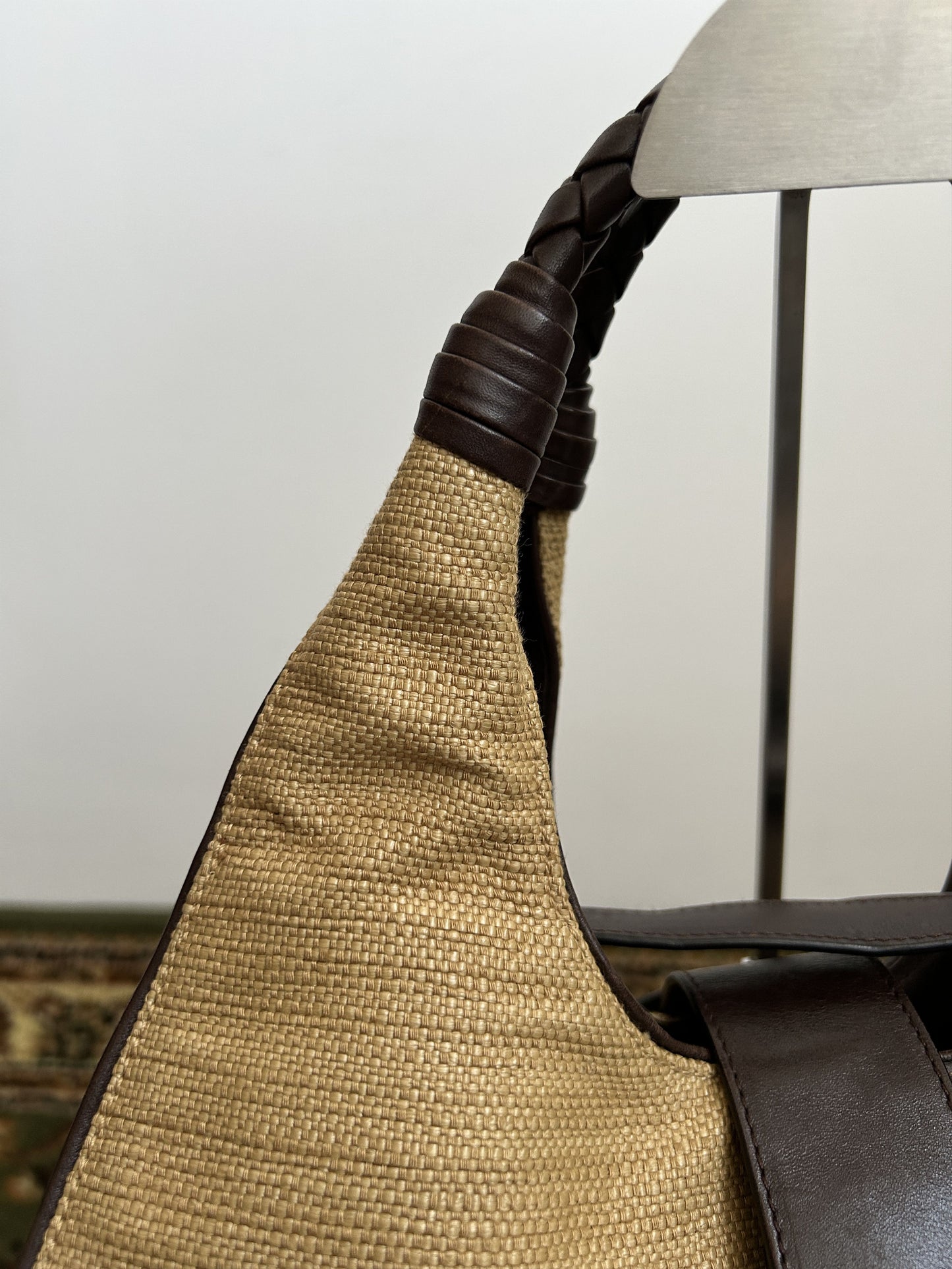 Bottega Veneta intrecciato leather hobo handbag in brown