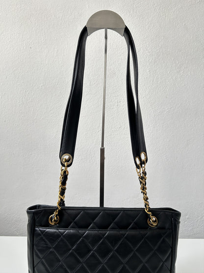 Vintage 90s chanel quilted lambskin matelasse shoulder bag