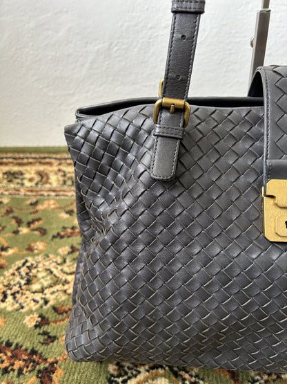 Bottega veneta intrecciato leather roma handbag