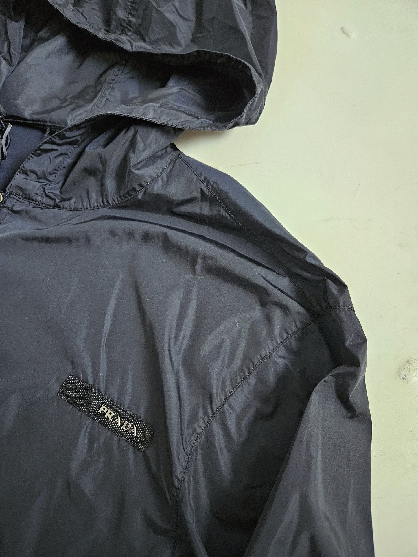 Prada sport art scg59h nylon chest logo hooded windbreaker