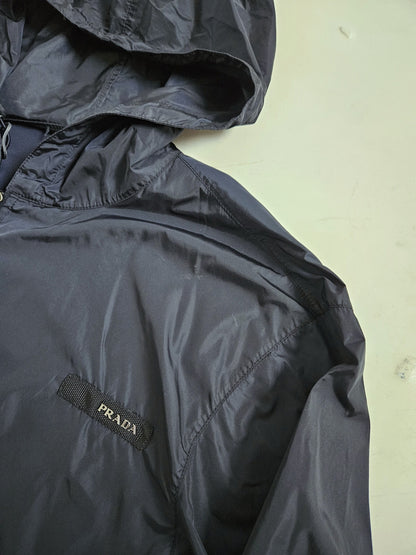 Prada sport art scg59h nylon chest logo hooded windbreaker