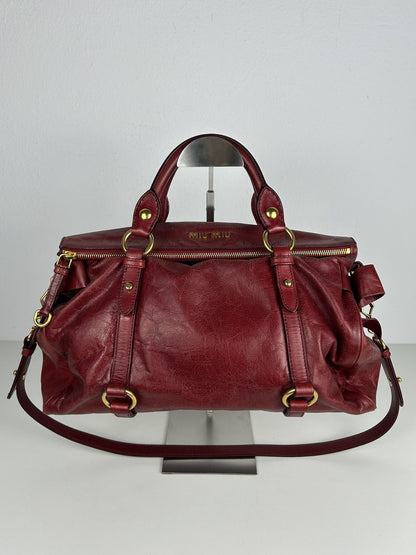 Miu miu vitello bow bag in red