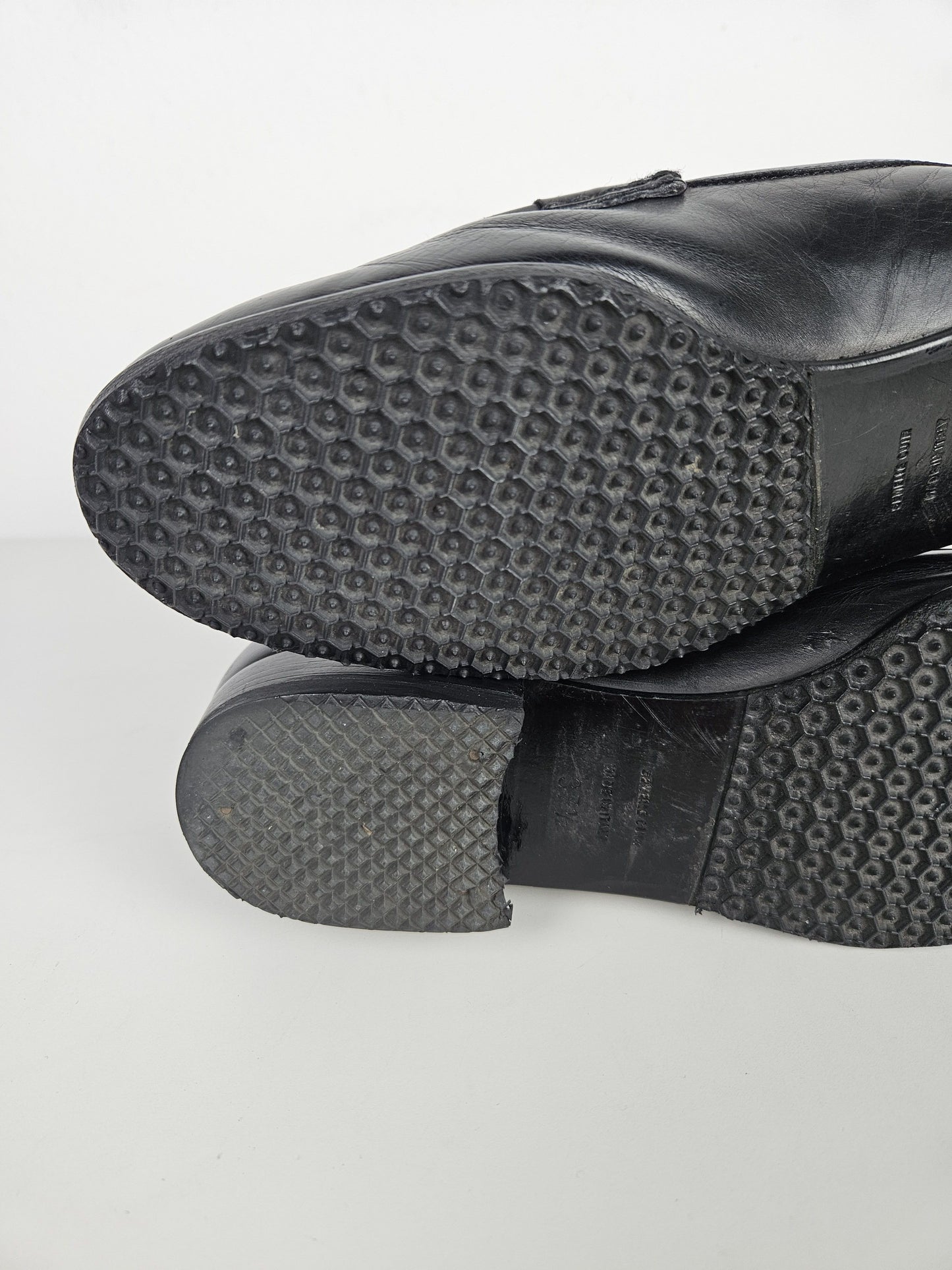 Vintage Hermes constance leather loafers H logo buckle