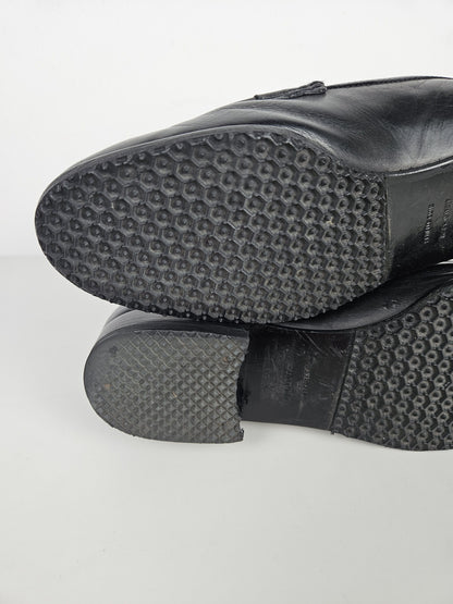 Vintage Hermes constance leather loafers H logo buckle