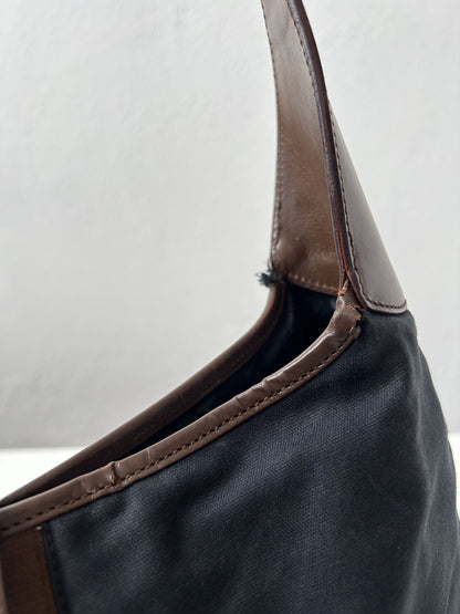 Vtg y2k Gucci by Tom Ford jackie web canvas and leather handbag