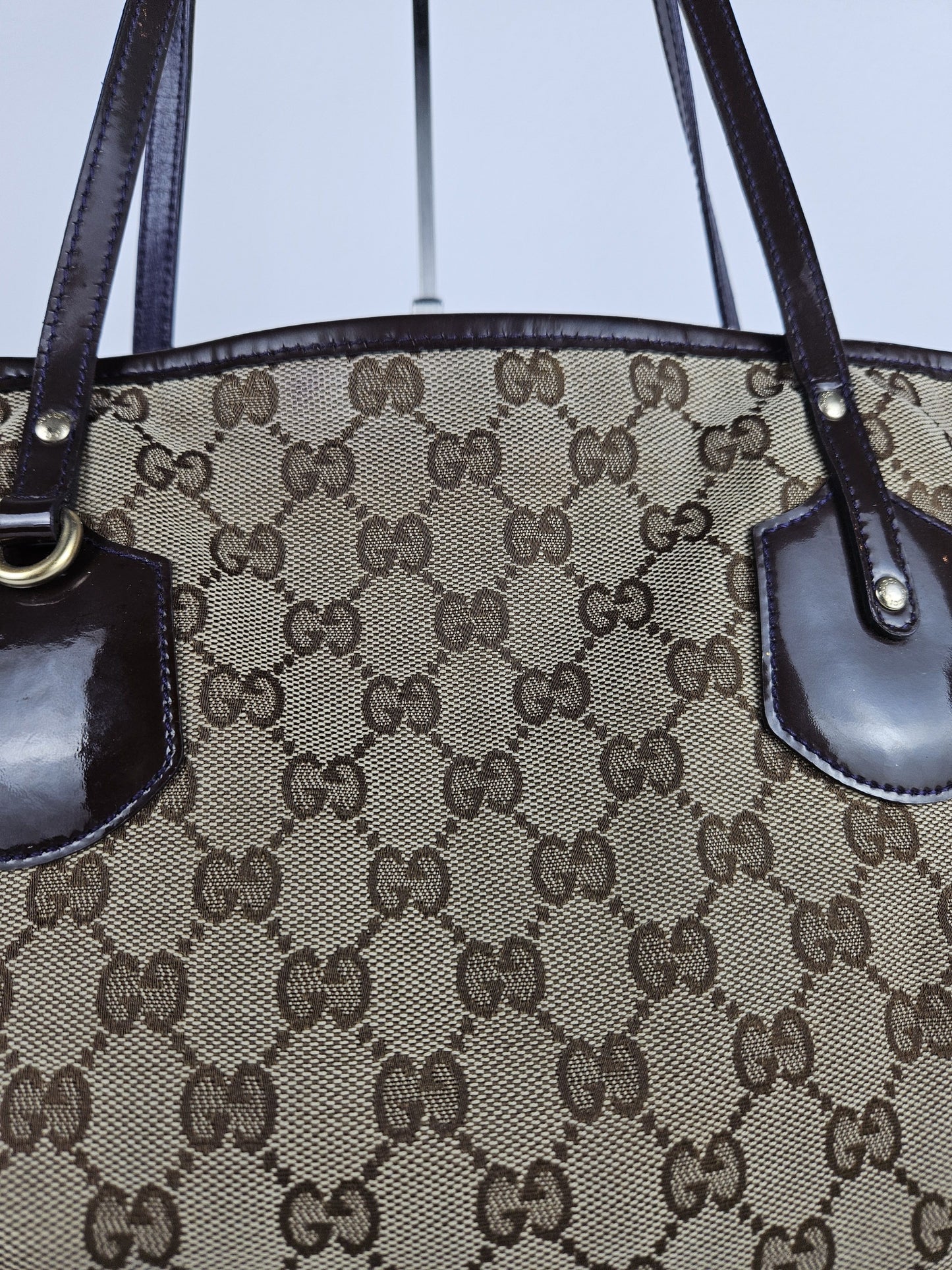 Gucci abbey gg monogram tote bag