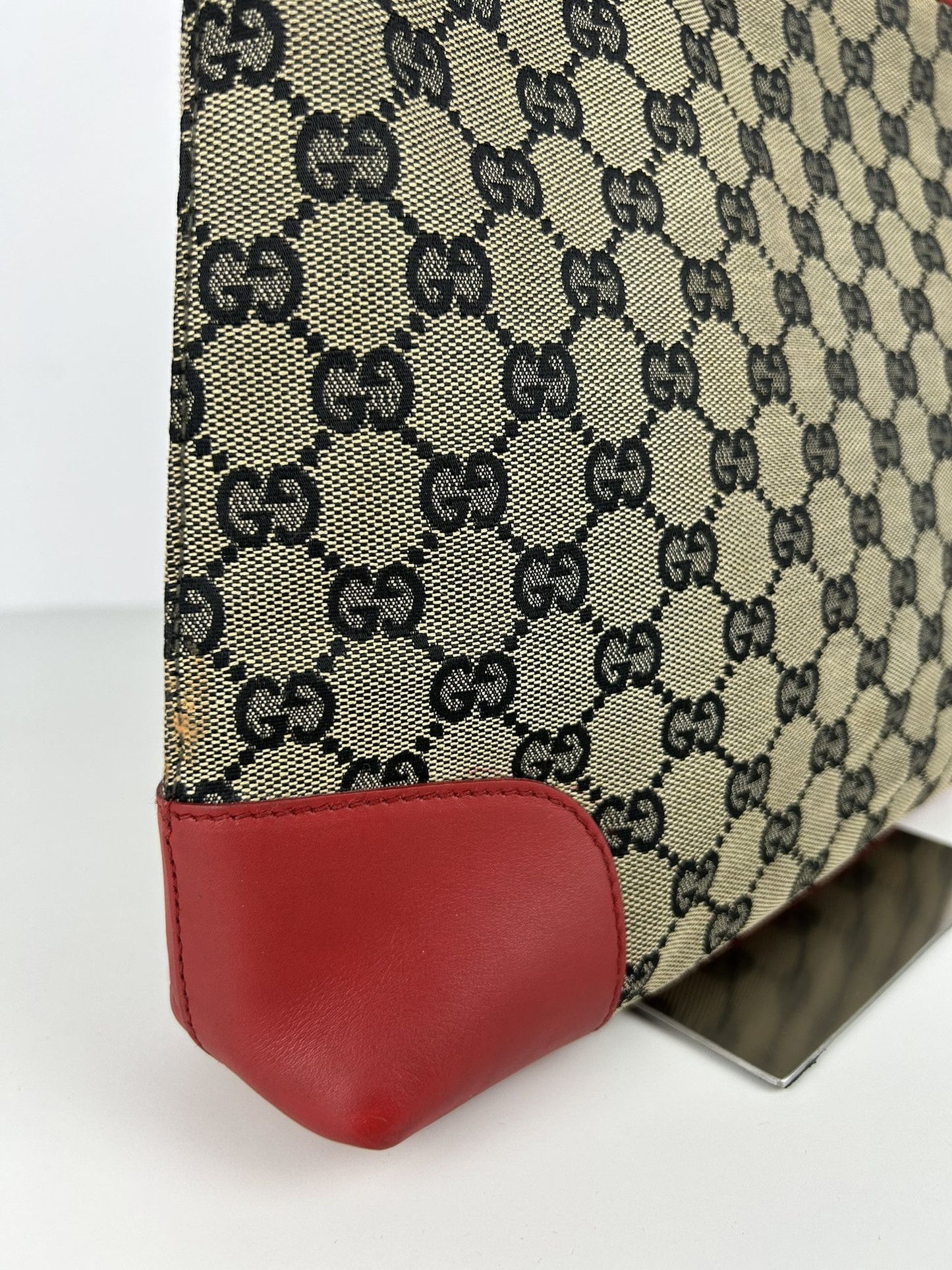Vintage y2k Gucci monogram canvas and leather shoulder bag