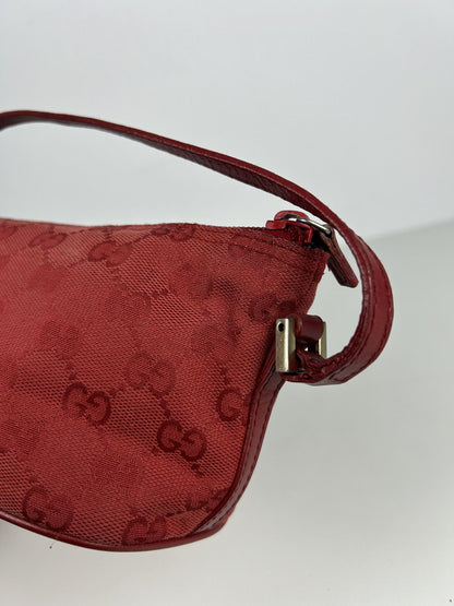 Vintage y2k gucci monogram canvas boat bag pochette