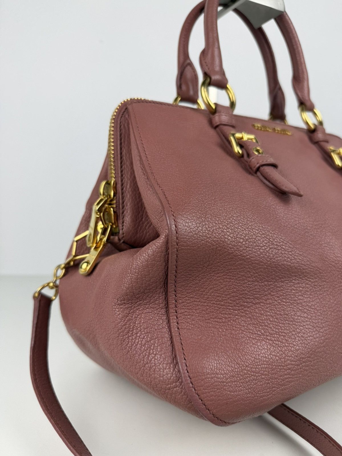 Miu Miu madras leather mini bowling bag