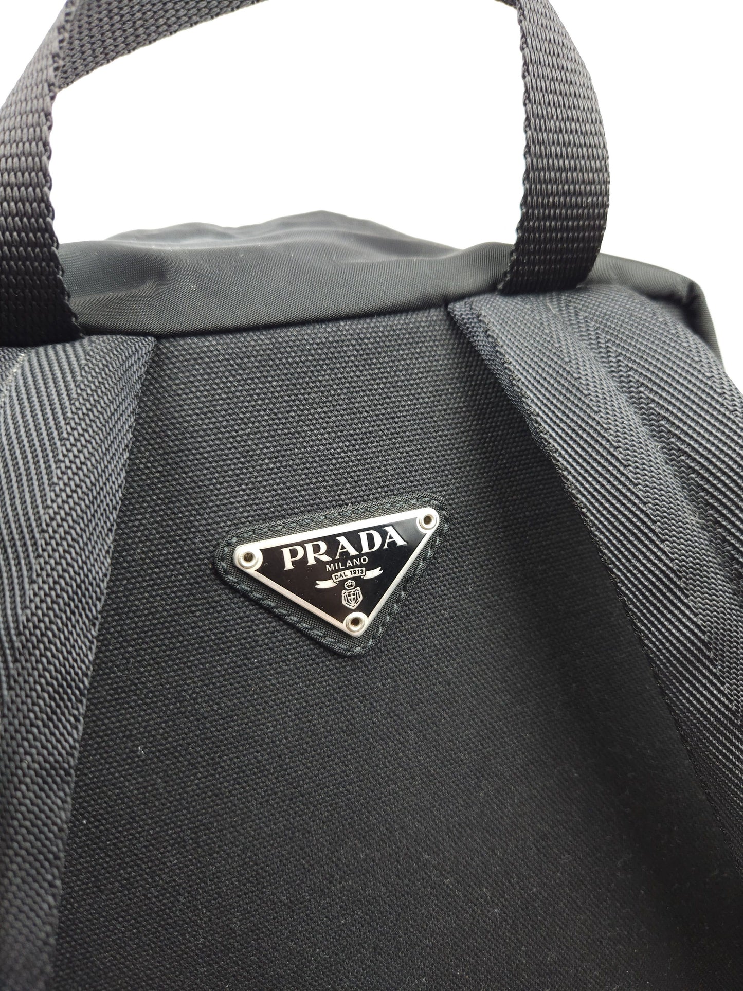 Prada triangle logo nylon multipocket backpack