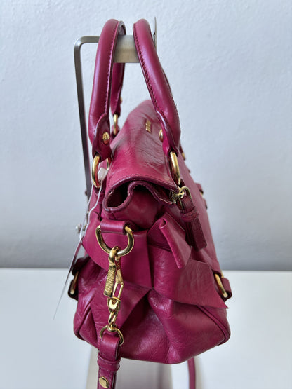 Vintage y2k miu miu vitello bow bag in pink