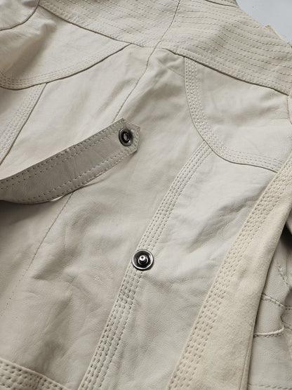 Archive y2k multipocket high collar leather jacket