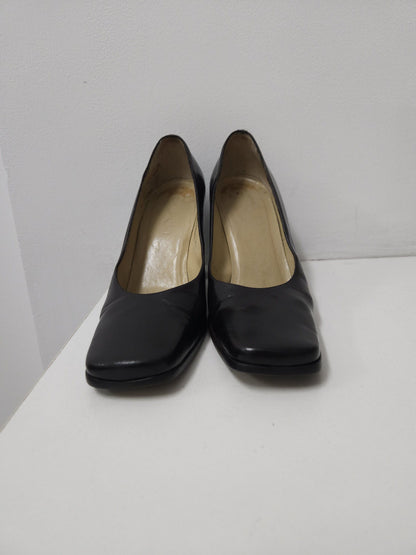 Archive Gucci square toe block heel pumps mules