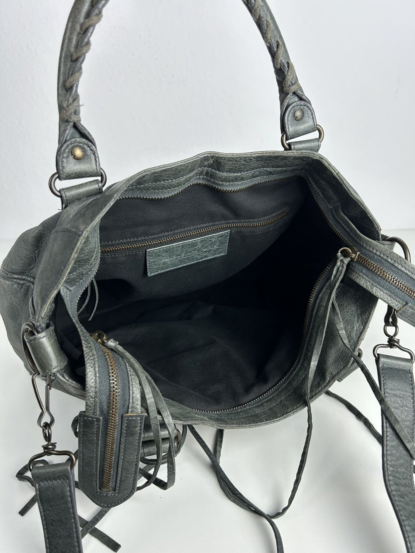 Balenciaga classic hardware city velo bag in dark green