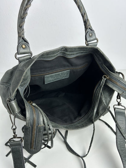 Balenciaga classic hardware city velo bag in dark green