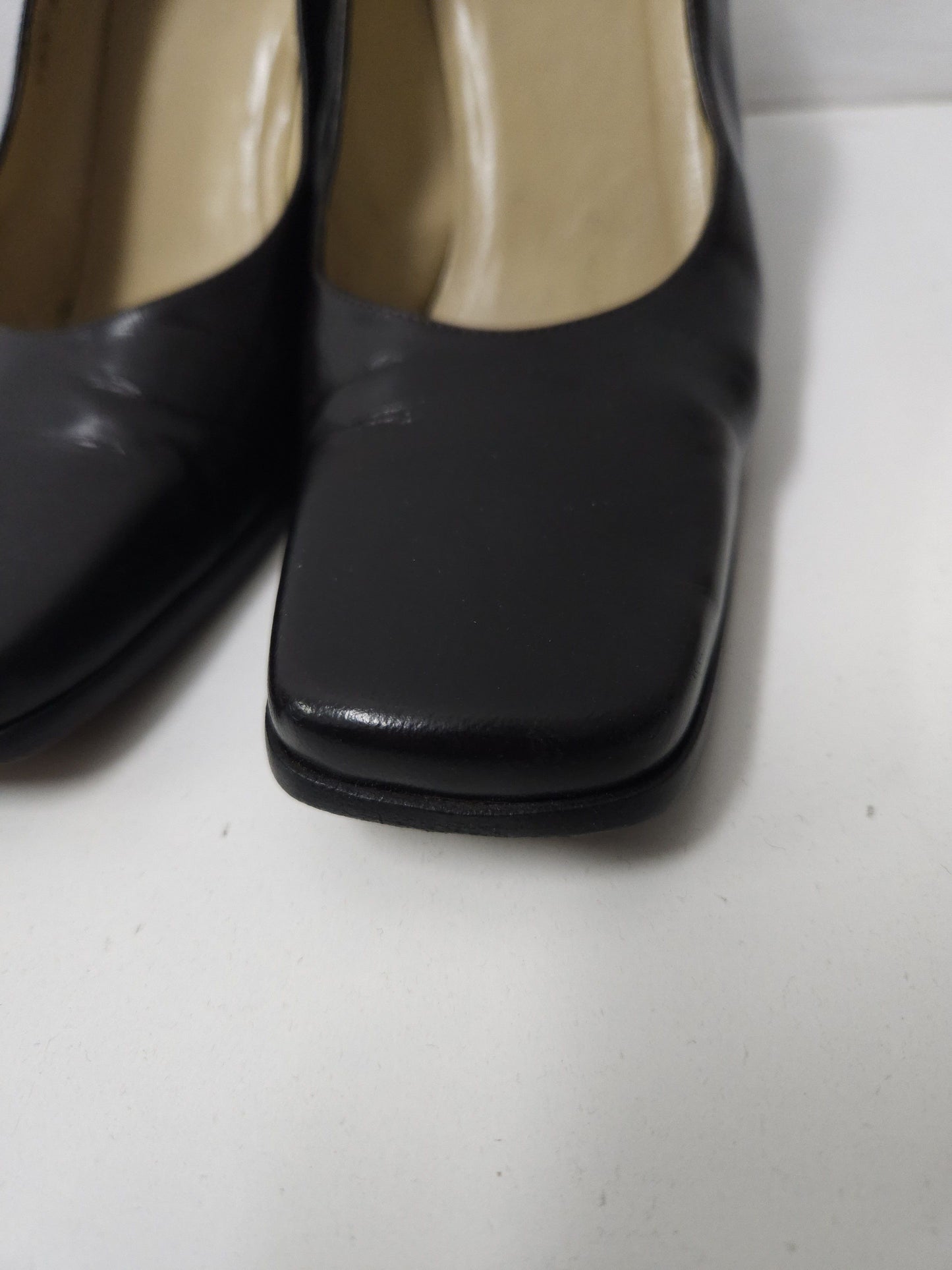 Archive Gucci square toe block heel pumps mules