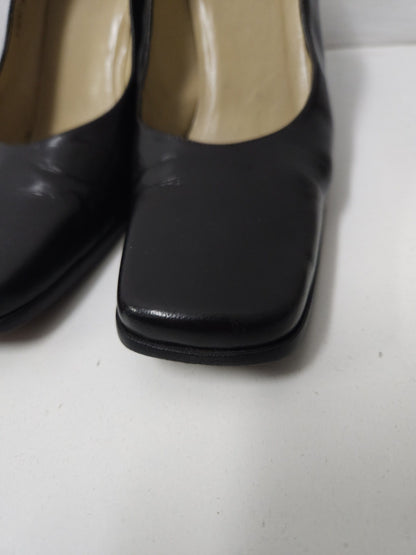 Archive Gucci square toe block heel pumps mules