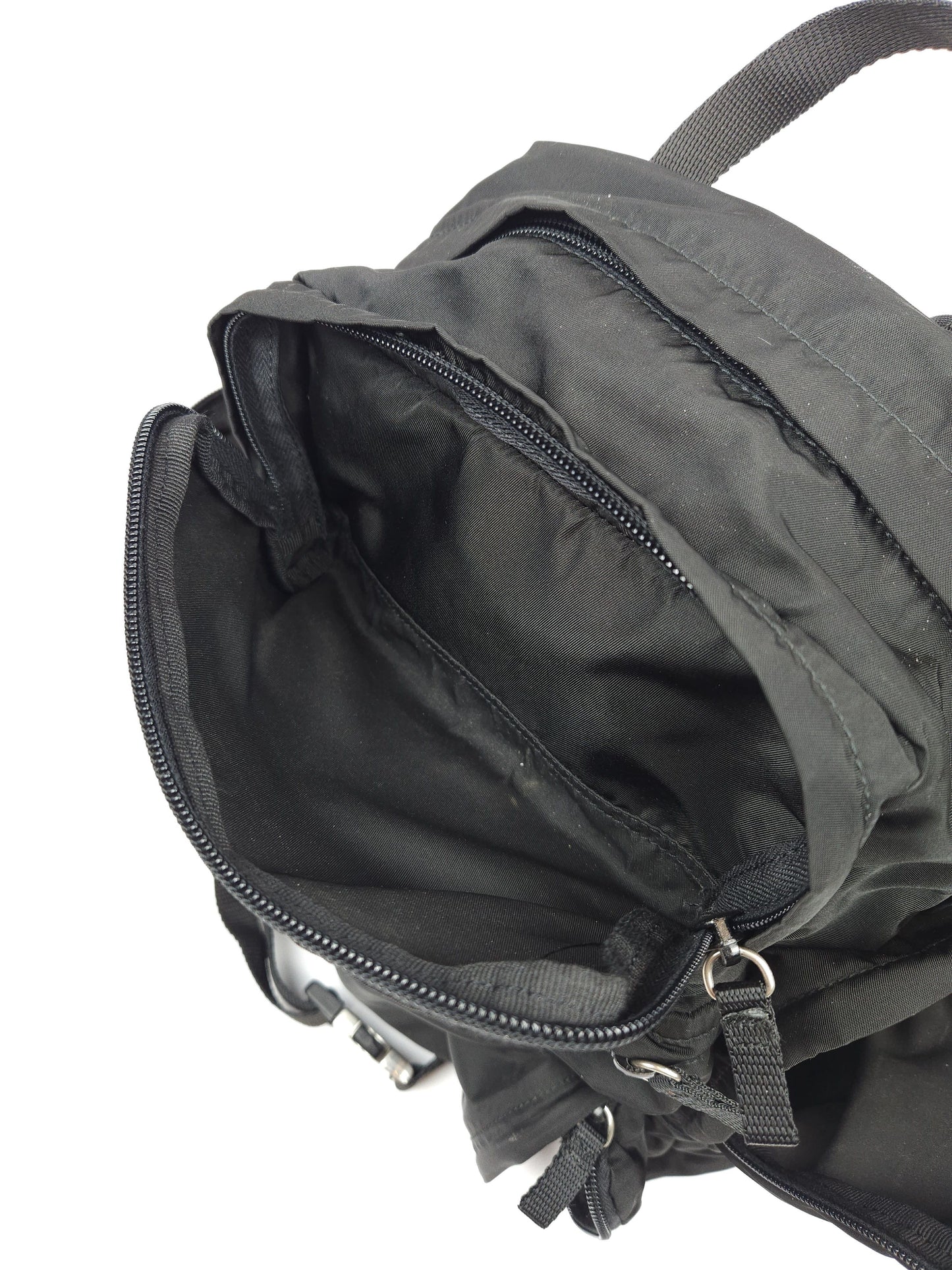 Prada triangle logo nylon multipocket backpack