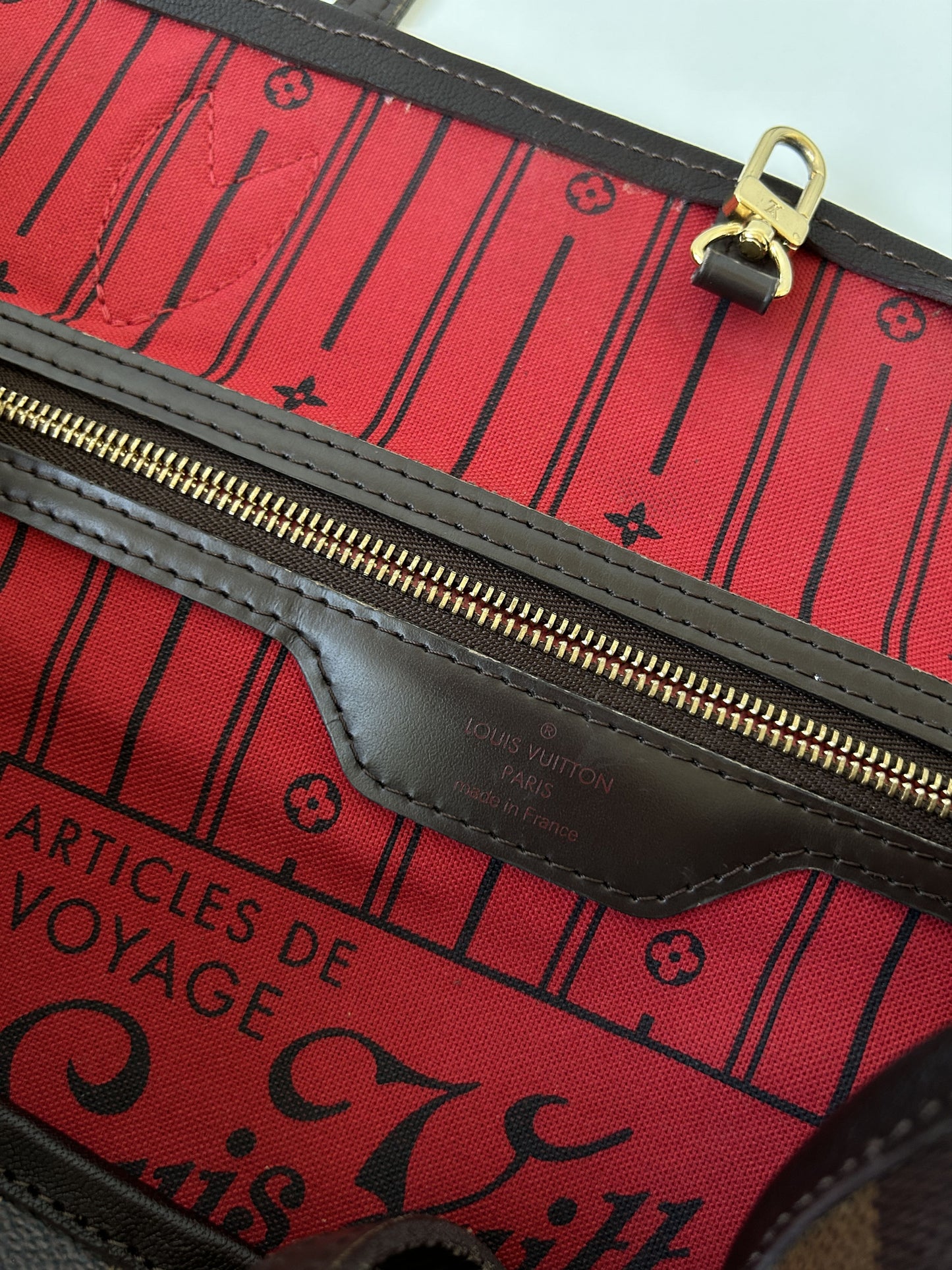 Louis vuitton damier ebene neverfull GM tote bag